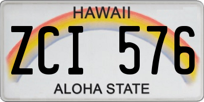 HI license plate ZCI576