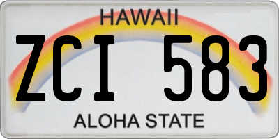 HI license plate ZCI583