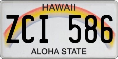 HI license plate ZCI586