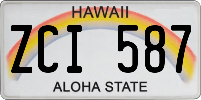 HI license plate ZCI587