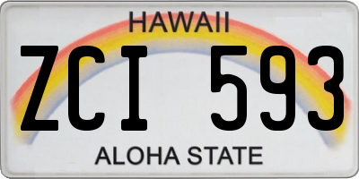 HI license plate ZCI593