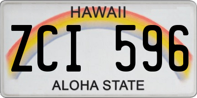 HI license plate ZCI596