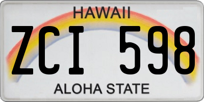 HI license plate ZCI598
