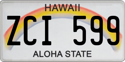 HI license plate ZCI599
