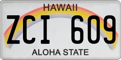 HI license plate ZCI609