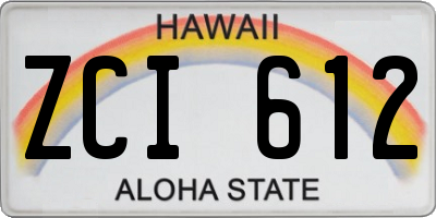 HI license plate ZCI612