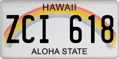 HI license plate ZCI618