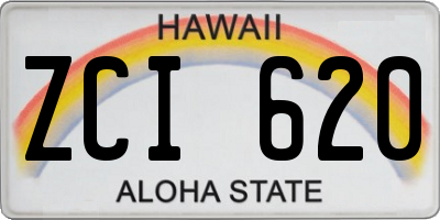 HI license plate ZCI620