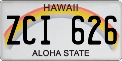 HI license plate ZCI626
