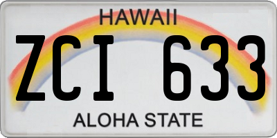 HI license plate ZCI633