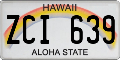HI license plate ZCI639