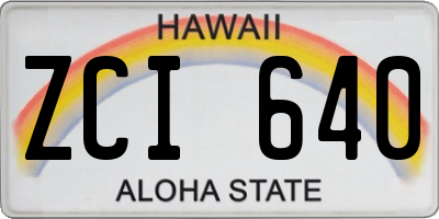 HI license plate ZCI640