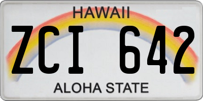 HI license plate ZCI642
