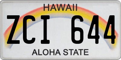 HI license plate ZCI644
