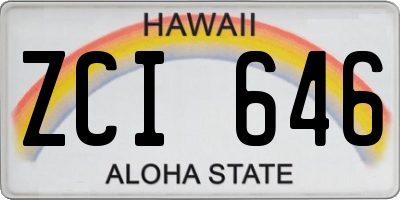 HI license plate ZCI646