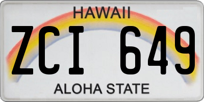 HI license plate ZCI649