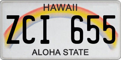 HI license plate ZCI655