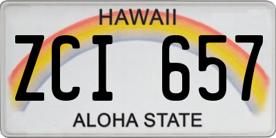 HI license plate ZCI657