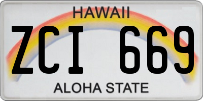 HI license plate ZCI669