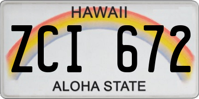 HI license plate ZCI672