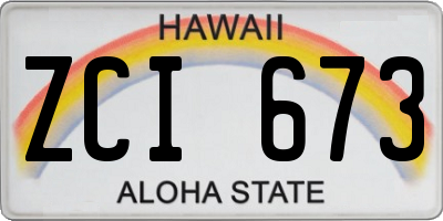 HI license plate ZCI673