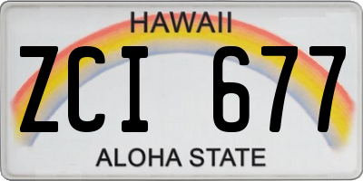 HI license plate ZCI677