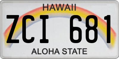 HI license plate ZCI681