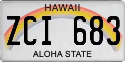 HI license plate ZCI683