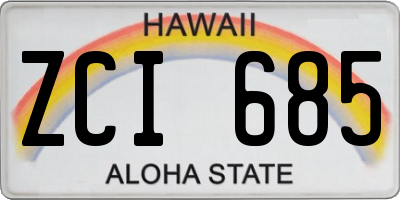 HI license plate ZCI685