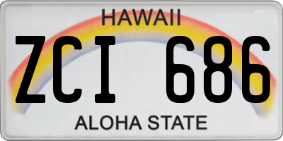 HI license plate ZCI686