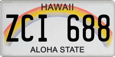 HI license plate ZCI688
