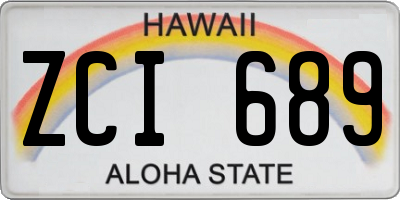 HI license plate ZCI689