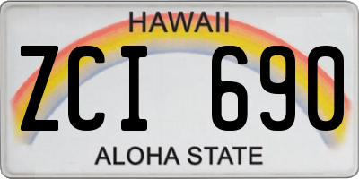 HI license plate ZCI690