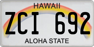 HI license plate ZCI692