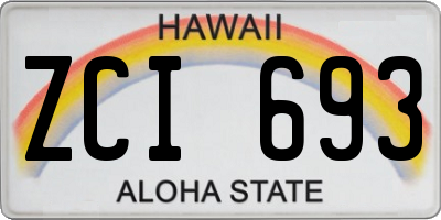 HI license plate ZCI693
