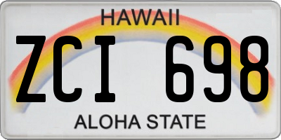 HI license plate ZCI698