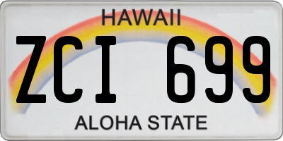 HI license plate ZCI699