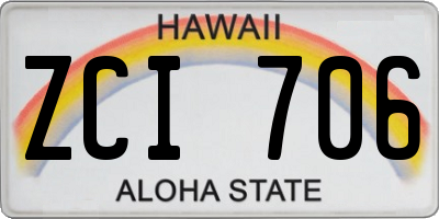HI license plate ZCI706