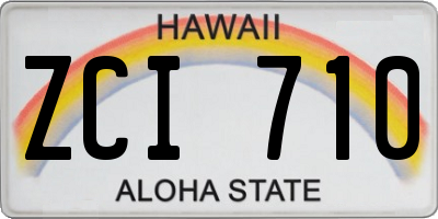 HI license plate ZCI710