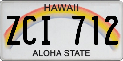 HI license plate ZCI712
