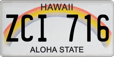 HI license plate ZCI716