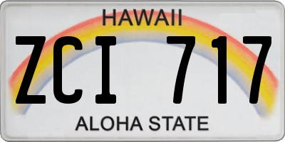 HI license plate ZCI717