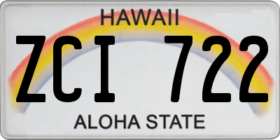 HI license plate ZCI722