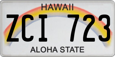 HI license plate ZCI723