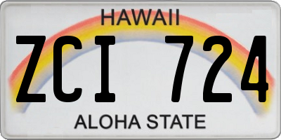 HI license plate ZCI724