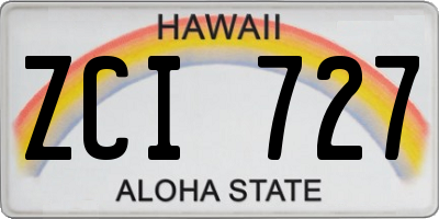 HI license plate ZCI727