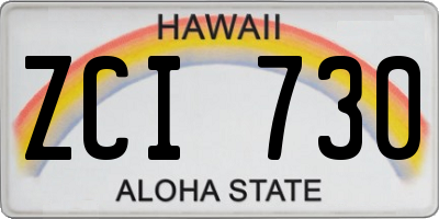 HI license plate ZCI730