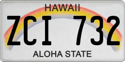 HI license plate ZCI732