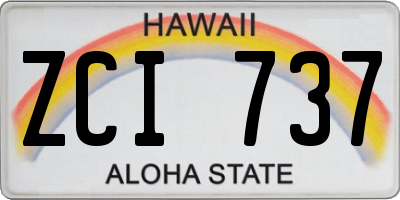 HI license plate ZCI737