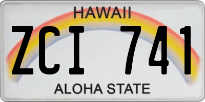 HI license plate ZCI741